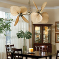 CASA BRUNO ventilador de techo Palisade, latón antiguo con aspas de palmera natural