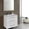 Conjunto Mueble de Baño Aris 80 cm. Tres Cajones Blanco