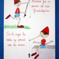 Cuadro infantil de pinocho fue a pescar