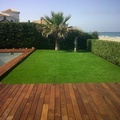 Instalación césped artificial y tarima madera Ipe