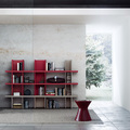 Llibreria TK.2 lacada vermell mate / gris mate