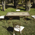 Mesa jardin de mosaico y forja 