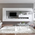 Mueble modular lacado blanco.
