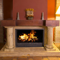 CHIMENEA TRAVERTINO ORO PORO ABIERTO