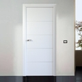 Puerta mod Basic blanca con grecas aluminio