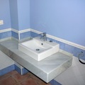 reforma de baño azul
