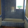 reforma de baño azul