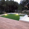 Terraza parquet y césped artificial