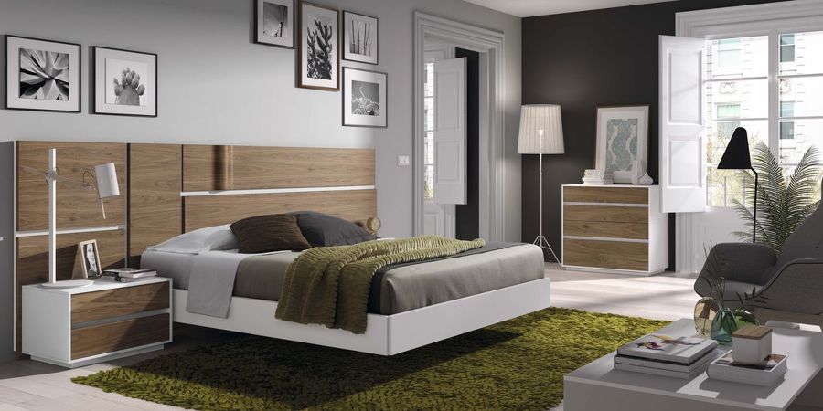 Dormitorio Nogal Americano y Lacado