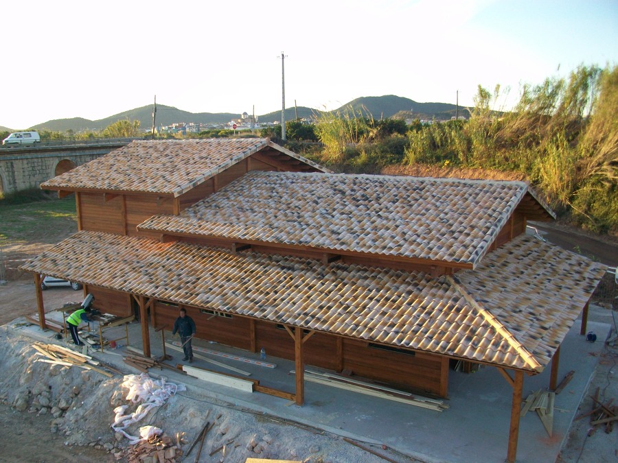 Tejado en casa de madera