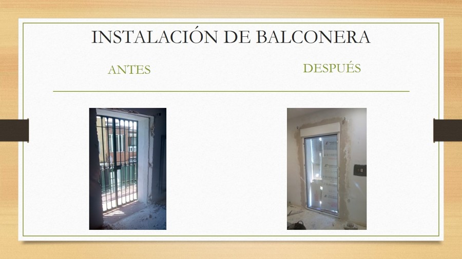 INSTALACIÓN DE BALCONERA