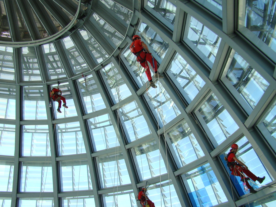Limpieza de cristales en altura