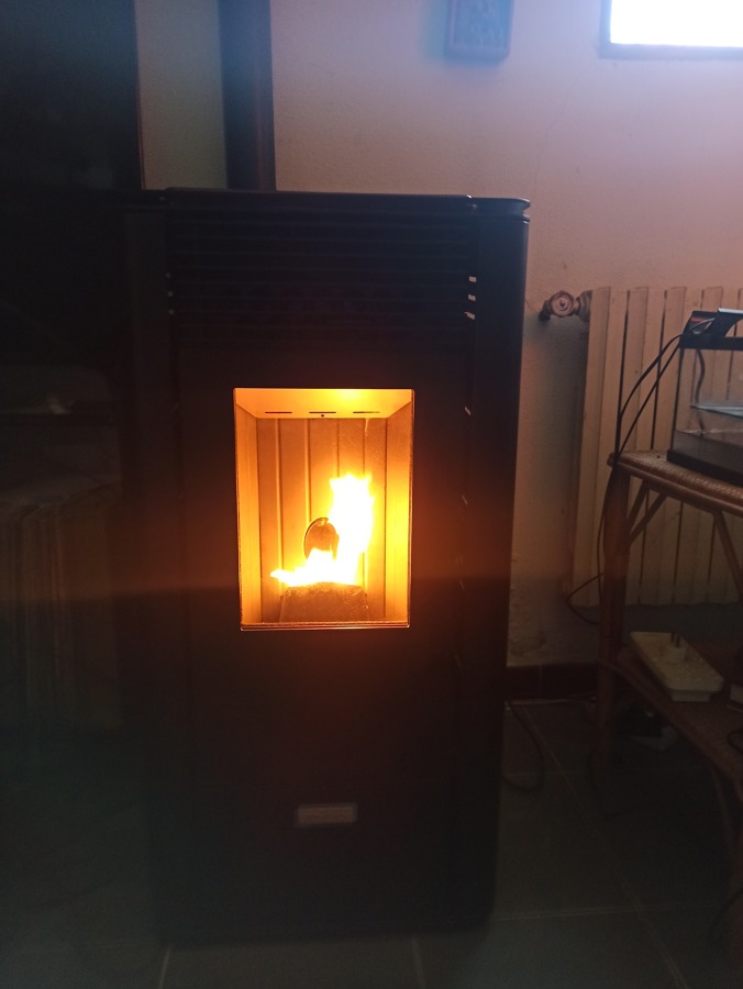 Instalación de estufa de pellets