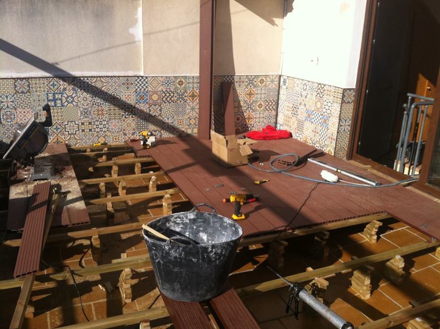 Revestimiento en terraza
