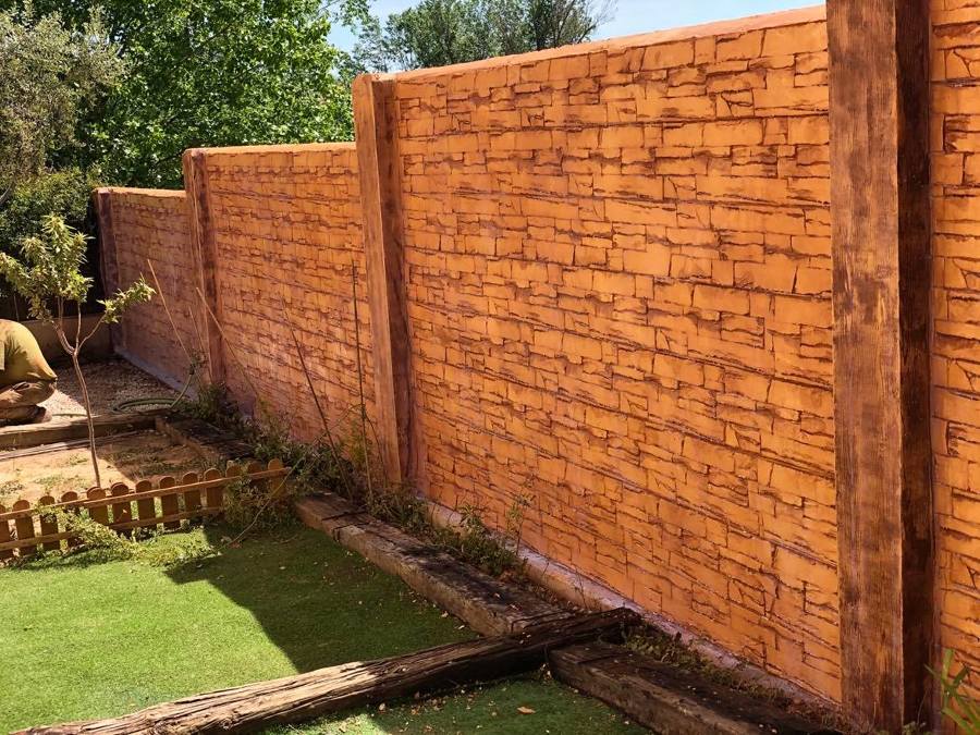 muro hormigon con acabado impreso