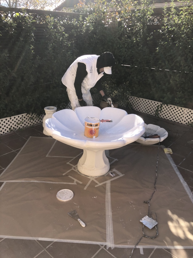 Preparación pintura fuente