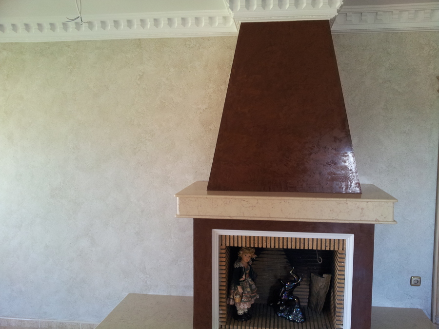 chimenea de estuco veneciano.