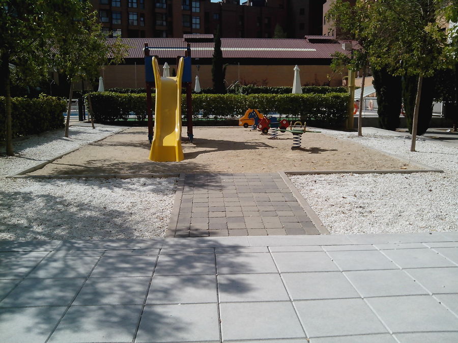 instalación de áridos en zona infaltil