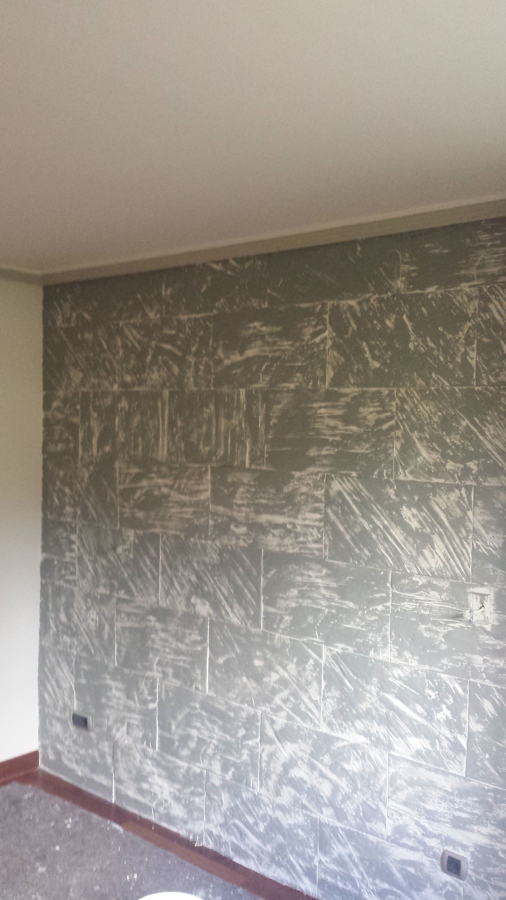 .Recreacion o Imitacion a piedra con pintura sobrea una pared