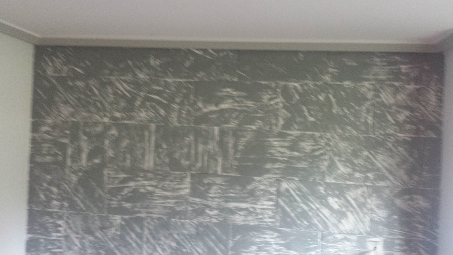 Recreacion o Imitacion a piedra con pintura sobrea una pared