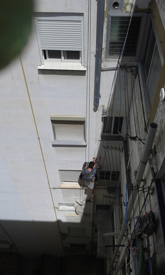 Cambio de bajantes con rapel