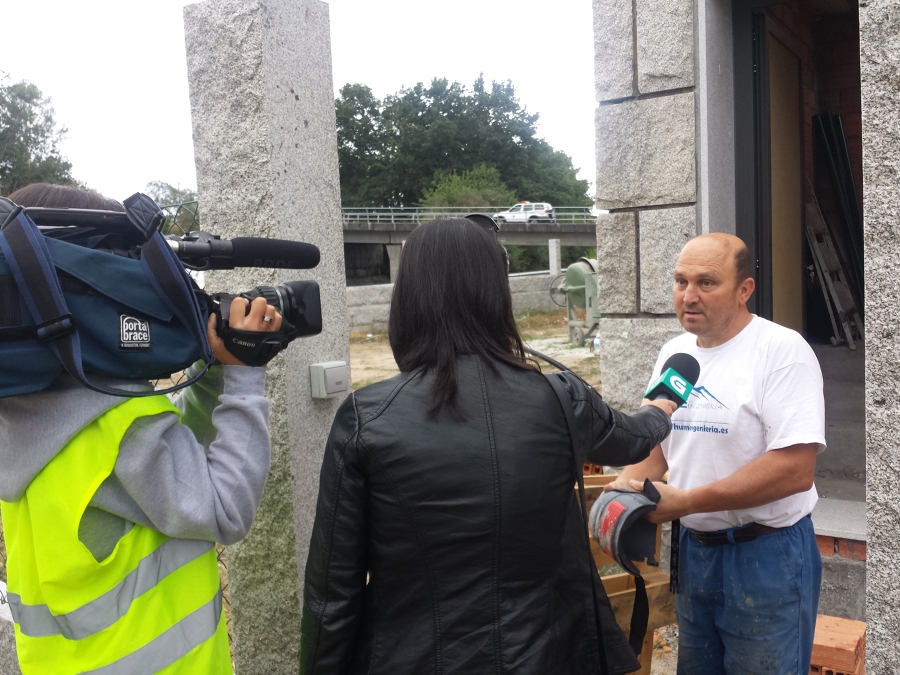 Hoy recibimos la visita en obra de la TVG. Galicia se hace eco del trabajo bien hecho. 