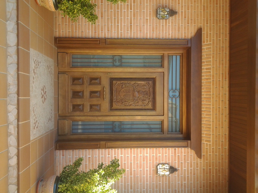 Puerta de calle con decoración especial