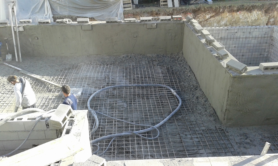 construcción piscina