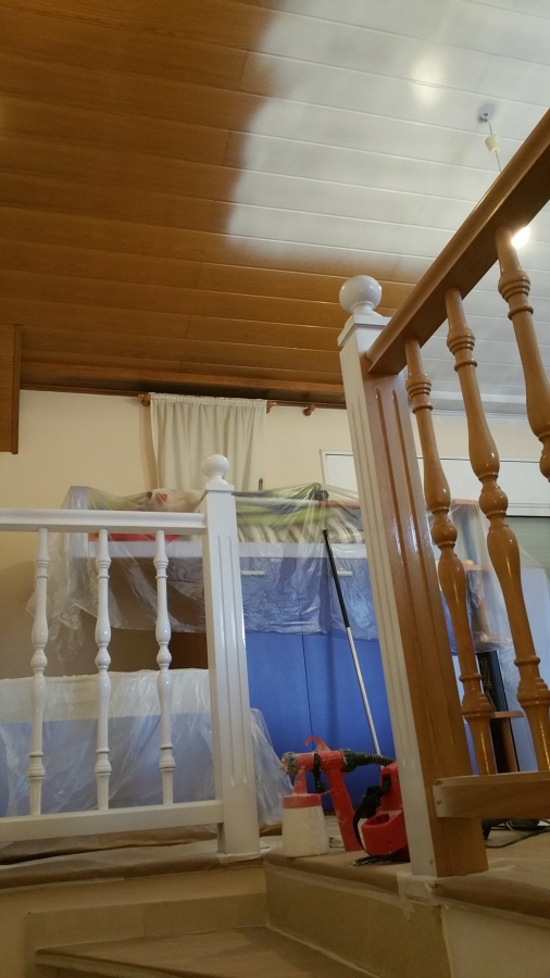 Pintado de techo en proceso