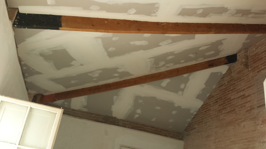 Techo pladur entre vigas