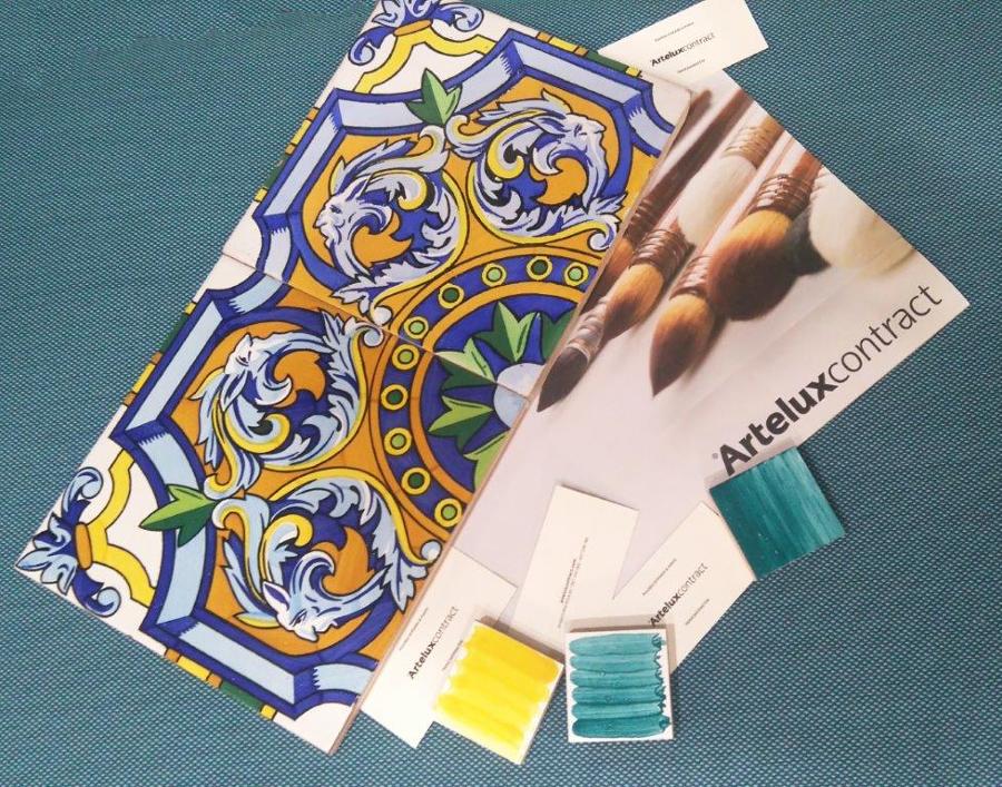 Azulejo pintado a mano por Artelux