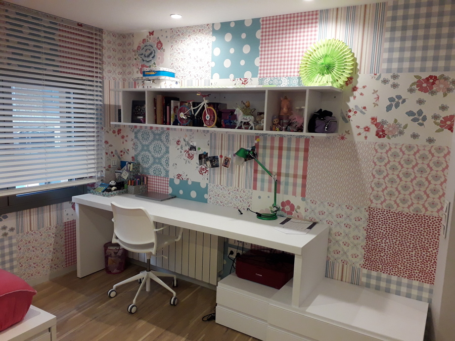 Papel pintado en habitacion juvenil