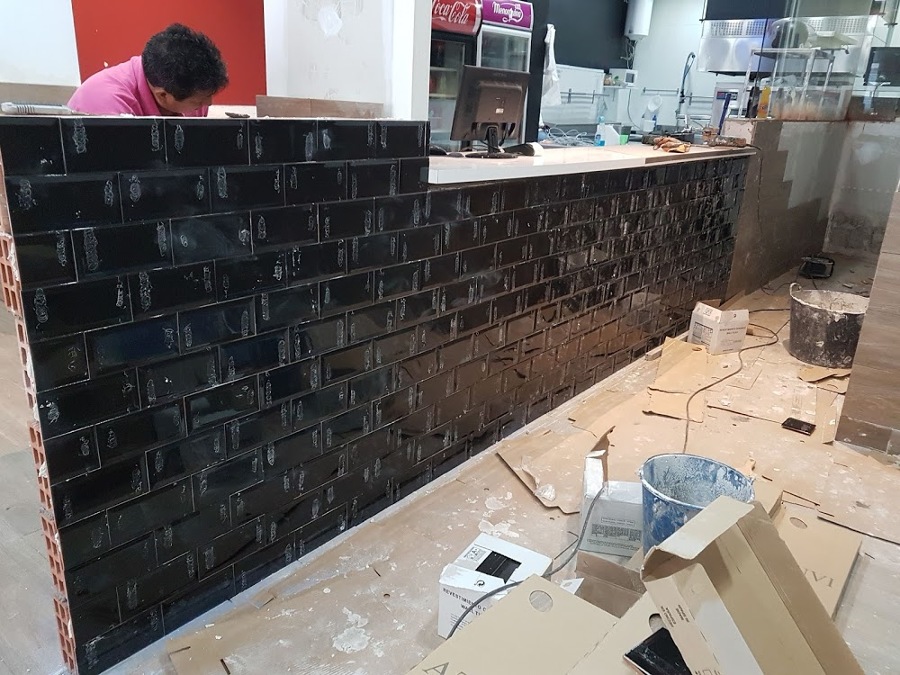 Pared gres 10x20cm en negro