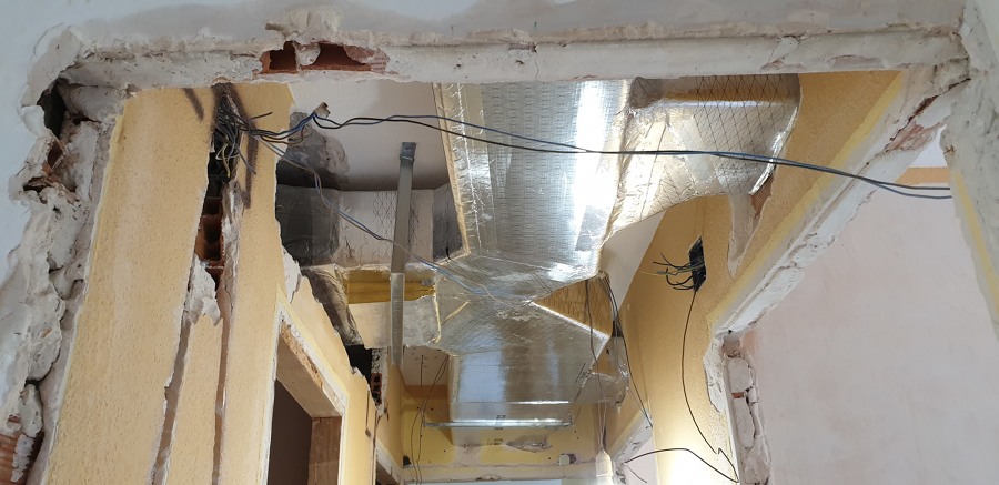 Climatizacion en curso de un  piso en Madrid