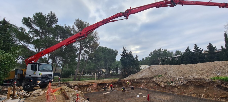 Hormigonado de losa de cimentación