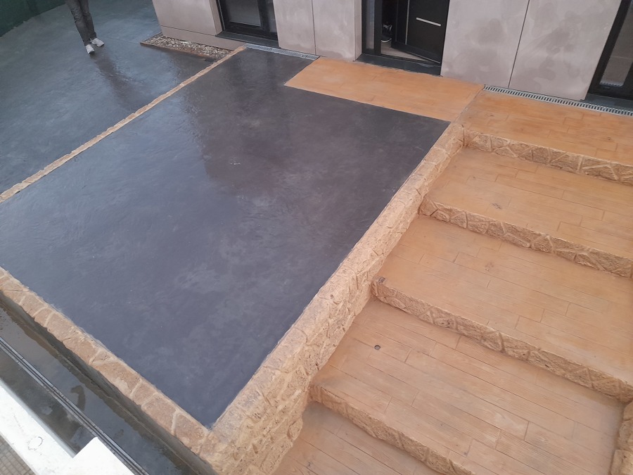 Piedra muro vertical impresa