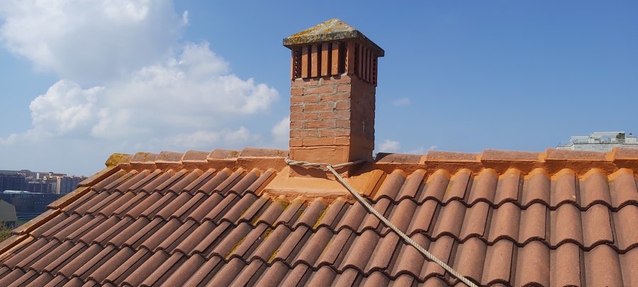 Pintado de chimenea y mantenimiento de tejado