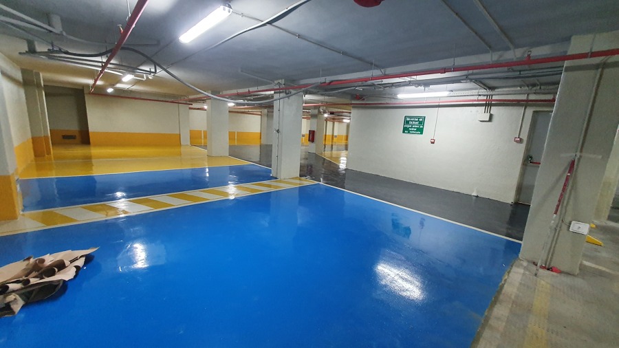 Garage con resina epoxi