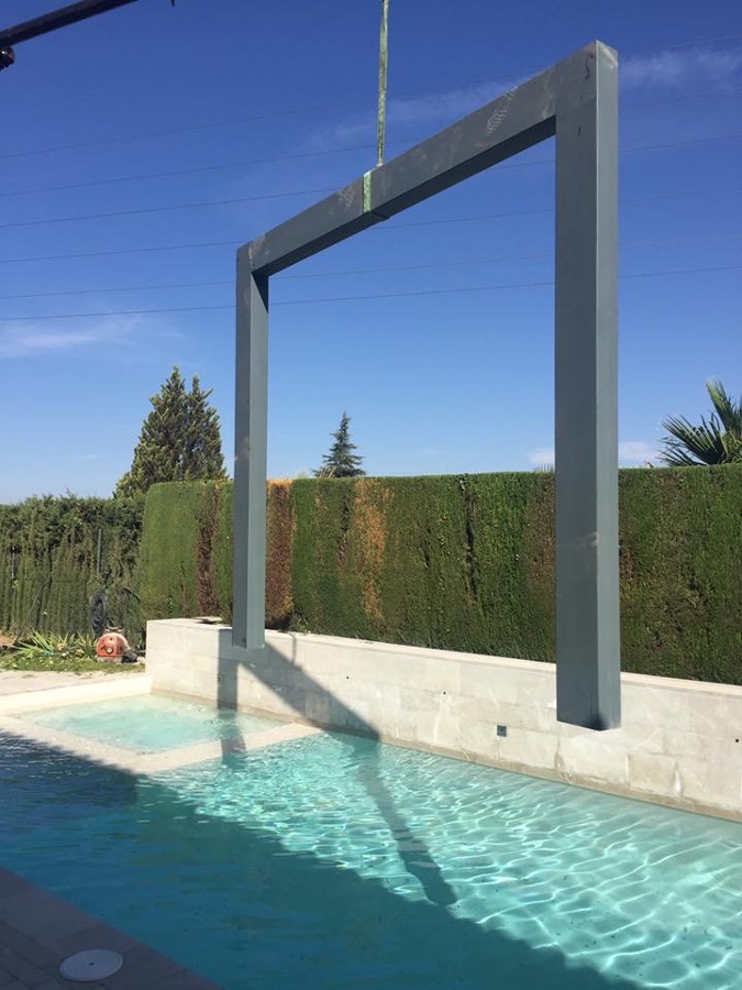 Montando estructura de pérgola