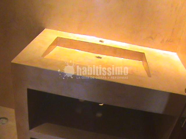 microcemento en lavabo de obra