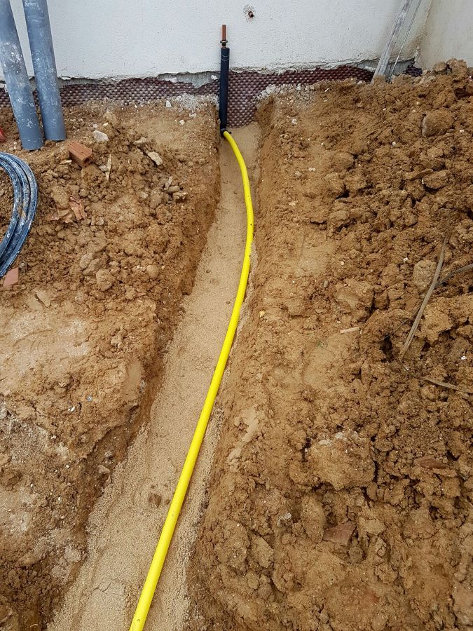 Instalación de gas enterrado