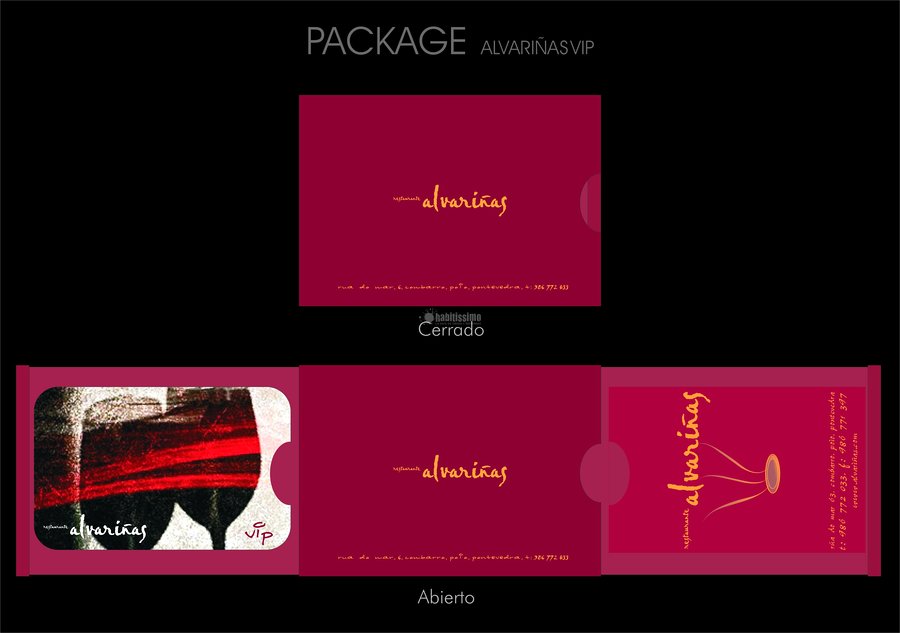 Packaging Tarjetas V.I.P. - Restaurante Alvariñas
