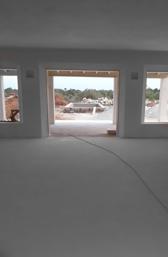 Ejecución de yeso en pared en Son Vida