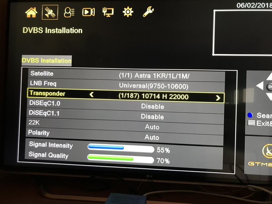 Instalación de receptores satélite