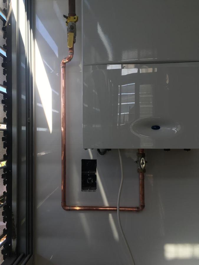 Toma de gas en cobre. Soldadura.