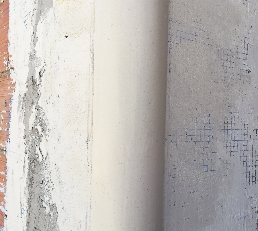 Estucado acabado redondo en lavado liso