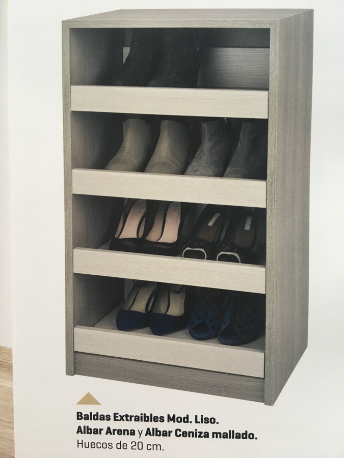 Cajoneras, baldas extraibles y Zapateros