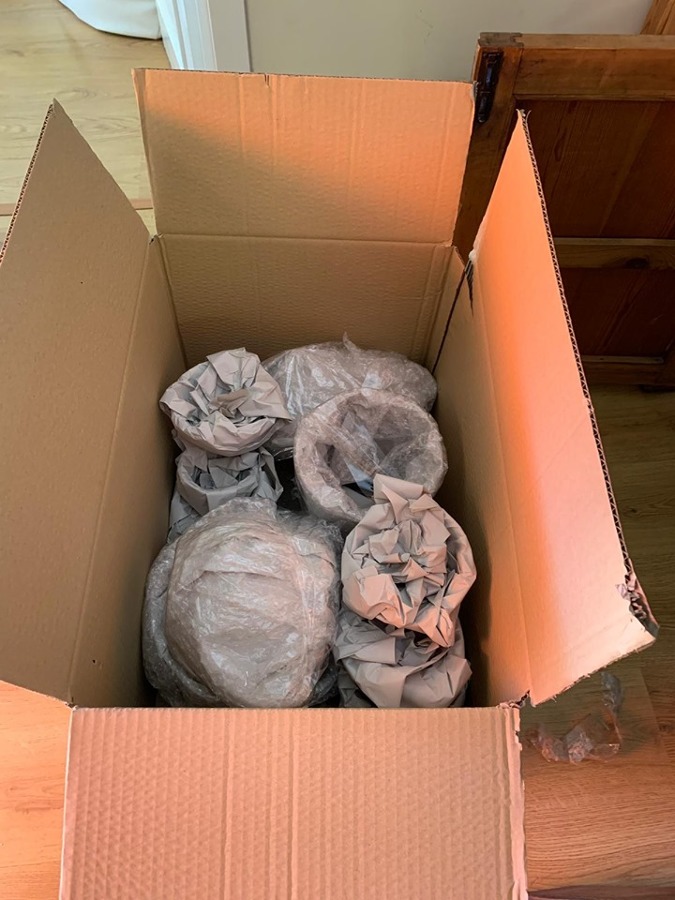 Embalaje de vajillas cristales