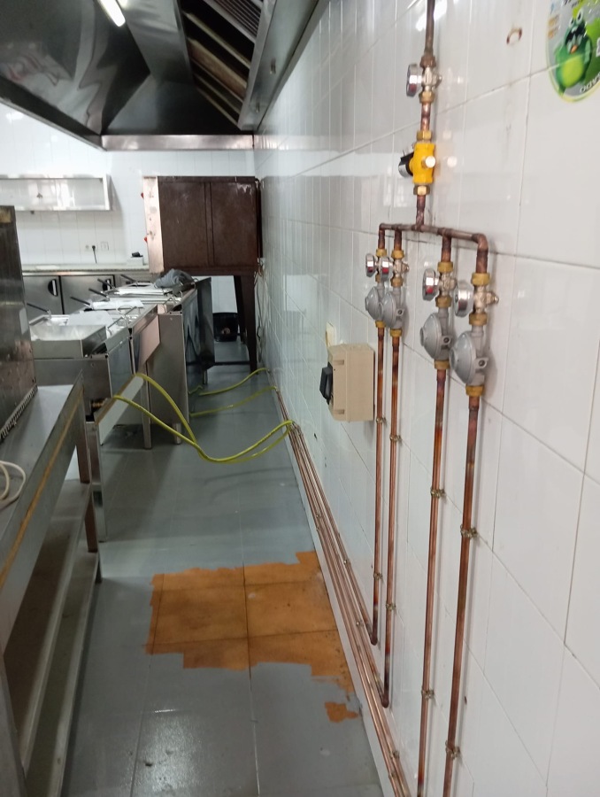 Instalación gas propano en restaurante