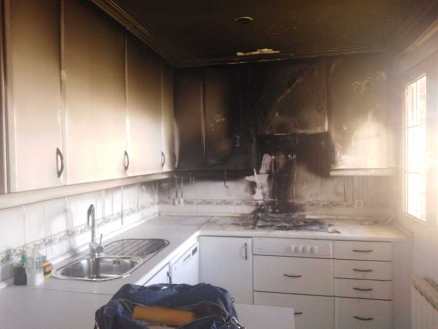 Incendio campana extractora antes